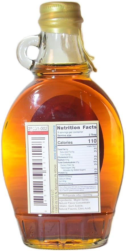 Strawberry Maple Syrup - For Pancakes and Waffles ??Made With Pure Maple Syrup And Natural Flavor - By Dragonwood (8 fl oz)