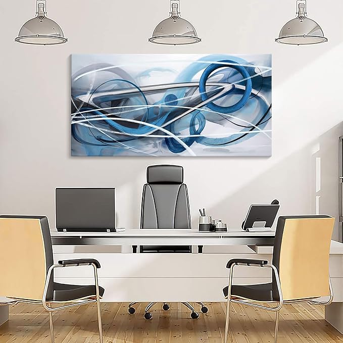 YDYSUNE Blue Abstract Wall Art Modern Canvas Wall Paintings Abstract Artwork for Living Room Pictures for Bedroom Wall Decor Office Home Decor 24횞48IN