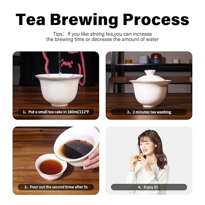 YUANSHENG Organic Puerh Tea Cake, USDA Certified Imperial Ripe Pu Erh Tea, Aged and Organic Chinese Yunnan Ancient Tree Pu-erh tea Chocolate Cake, Easy To Take Out, No Fishy, 6.34 Oz