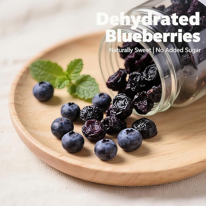 Premium Freeze-Dried Whole Blueberries 7oz (200g) - 100%, No Sugar Added | for Baking, Smoothies & Snacks Fruit Snack