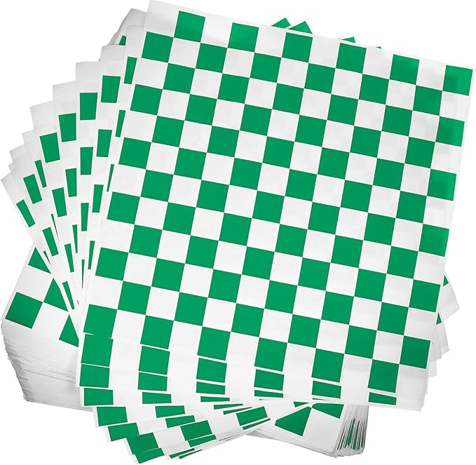 Honeydak 600 Pcs Sandwich Wrapping Paper Sheet 15x15 Checkered Food Wax Sheets Parchment Burgers Paper Basket Liner Grease Restaurant Wedding Party Supplies for Wrapping Bread BBQ