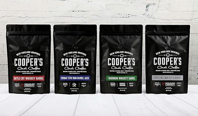 Bourbon Whiskey Barrel Aged Coffee - Dark Roast - Ground Coffee, Grade 1 Colombian Coffee Beans Aged in Kentucky Bourbon Whiskey Barrels - 5lb Bags