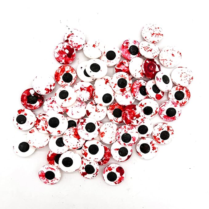 Weraru Big Candy Bloody Red Eyeballs Eye Ball Sweets Cake Cupcake Toppers Cookie Dessert Sprinkles Decorations for Birthday Party Supplies 3.4 Ounce