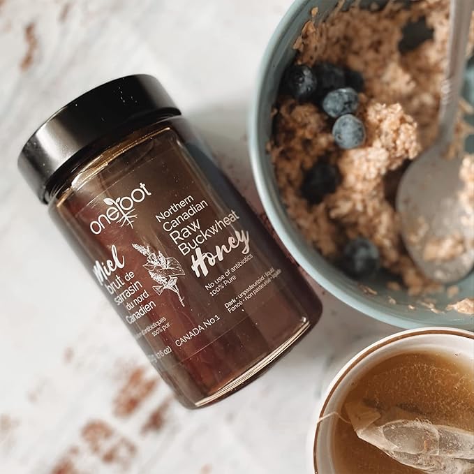 OneRoot Raw Buckwheat Honey - 500g/17.6oz, Unheated, Unfiltered and Unprocessed Natural Dark Honey, Rich in Antioxidants Pure Buckwheat