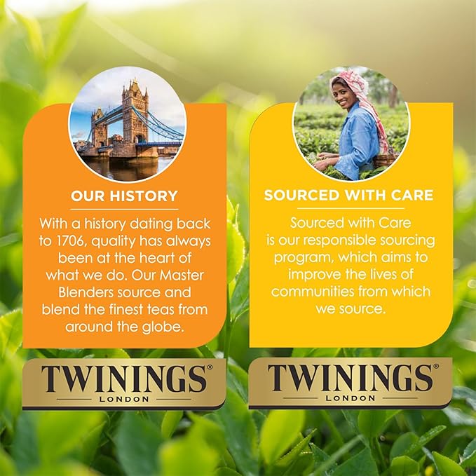 Twinings Darjeeling Tea - Caffeinated Black Tea Bags Individually Wrapped, 20 Count