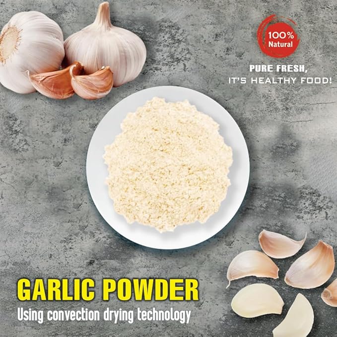 GARLIC POWDER 5.29 Oz (150g) VIETFARMFOOD: Natural pure, convection dried seasoning made from real vegetables - perfect for adding flavor to any meal, from cooking, baking, salads, soups, sauces