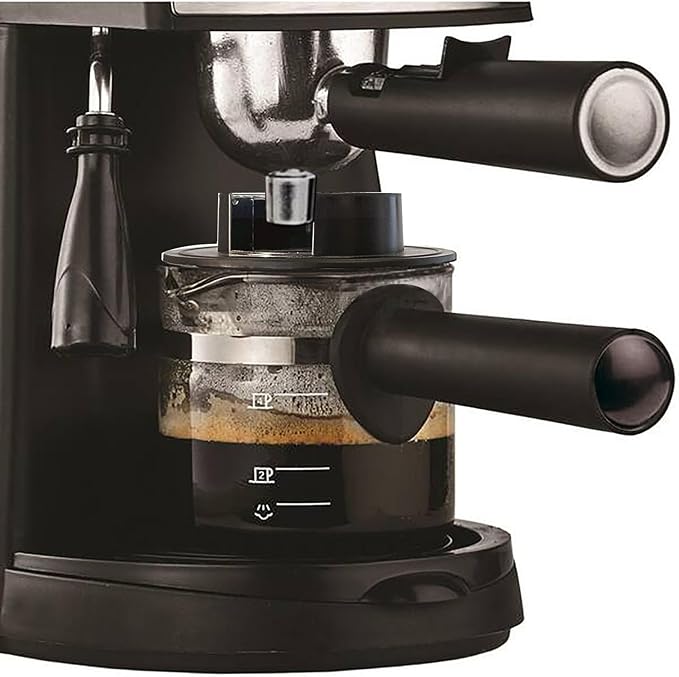 4 Cup Espresso Glass Coffee Pot Replacement-Espresso Accessories Compatible with IMUSA, Hamilton Beach, Mr.Coffee, Breville, UNIVEN Espresso Machine,Black handle