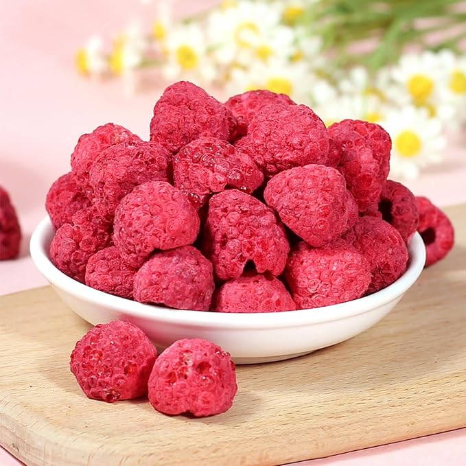 Premium Freeze-Dried Raspberries 4oz (110g) - Whole Berry Crunch, No Sugar Added | Perfect for Baking, Yogurt, Cocktails & Snacking
