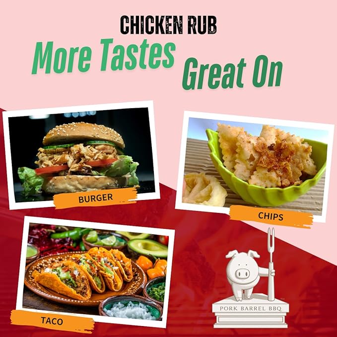 Pork Barrel BBQ Chicken Spice Rub | All-Purpose Seasoning and Spice Rub |Grilling Essentials, Perfect for Grilling, Smoking, or Cooking Wings, Chicken, Beef, Pork, Seafood, and More | Gluten-Free, No MSG, Zero Calorie, 3 oz - Pack of 2