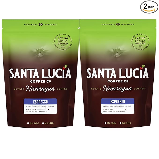 Specialty Volcanic Nicaraguan - Cafì±?Crema Espresso Roast Coffee, Intricate & Velvety, Low Acid, 91 Point, Small Batch Roasted, Farm Direct, 100% Single-Origin, Santa Lucia, Ground,Drip 2 lbs 2-16oz