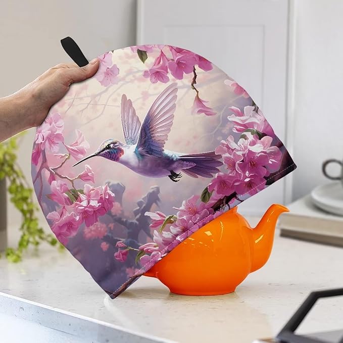 Flower Tea Cozy for Teapot Insulated Hummingbird Tea Cozies Covers for Home Decor Tea Pot Cozy for Keeping Warm Tea Cozies Table Hotel Tea Party Restaurant