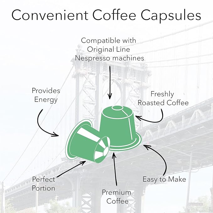 HiLine Espresso Coffee Pods, Dark Roast Coffee, 20 Count (Pack of 1), Single Cup Espresso Capsules, Compatible with Nespresso Original Brewers