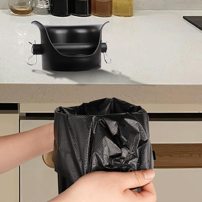 Knock Box for Espresso Grounds, 18L Floor Standing Grounds Bucket with Towel and Garbage Bags for Barista Coffee Shop Bar,Coffee Knock Box for Barista Shop Bar (A)