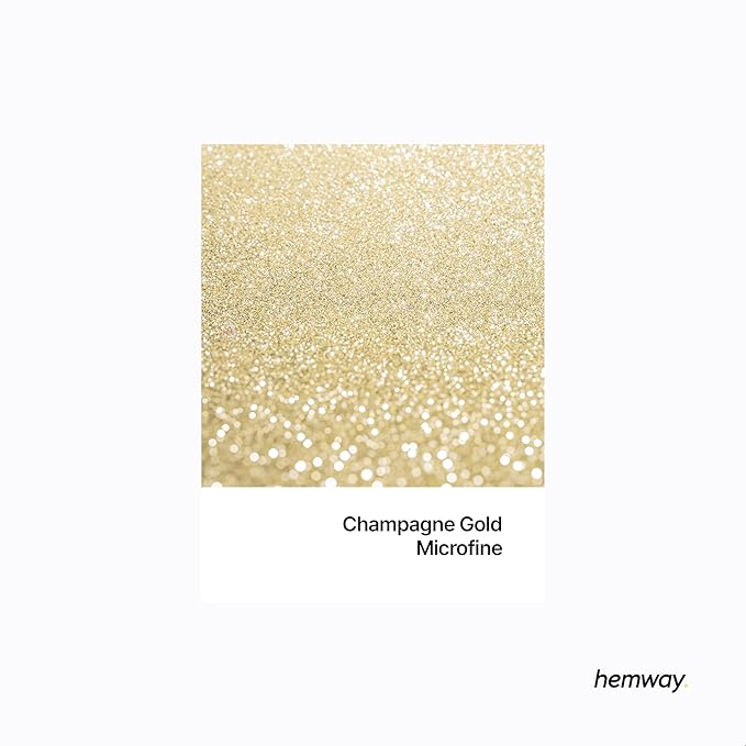 Hemway Premium Glitter Shaker - Champagne Gold | 125g Microfine Metallic Flake Sequins for Resin & Epoxy Crafts | Craft Supplies for Tumblers, Festival, Art