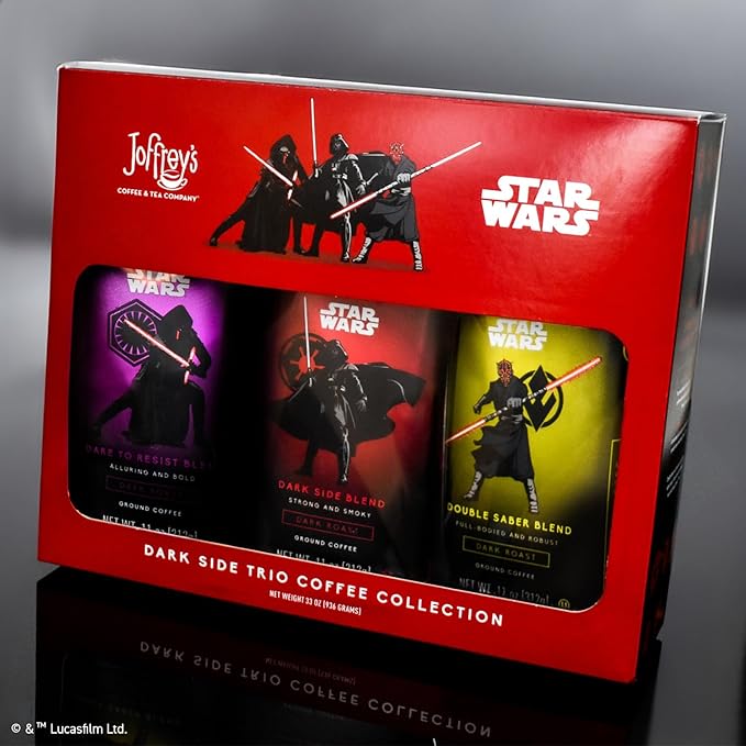 Joffrey's Coffee - STAR WARS??Dark Side Trio Coffee Collection, STAR WARS Licensed Collection, Artisan Dark Roast, Bold & Smooth Taste, Brew or French Press (Ground, 3-pack)