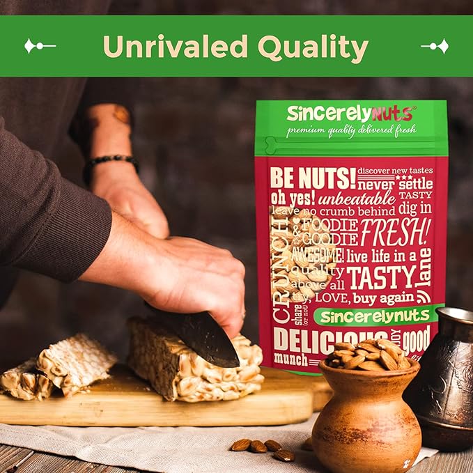 Sincerely Nuts Roasted Whole Unsalted Almonds No Shell - 2Lb Bag - Incredibly Tasty - Sealed for Freshness - Healthy Nutrients