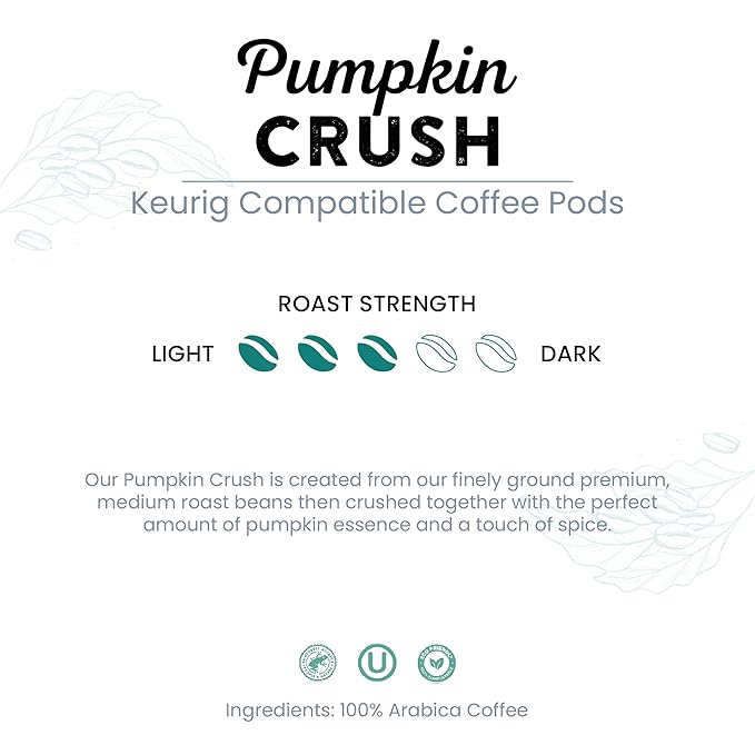 Tayst Coffee Pods, Pumpkin Crush Medium Roast, K Cups Compatible with Keurig Coffee Maker, Sustainable Single Serve, Pack of 50