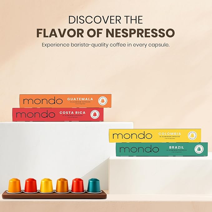 Mondo Nespresso Compatible Aluminum Capsules (40-pack), Variety Pack, USDA Organic, Medium Roast
