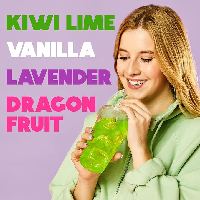 Wyler's Light Singles to Go Powder Packets, Water Drink Mix, Variety Pack, Watertok Base Flavors, Kiwi Lime, Vanilla, Lavender, and Dragon Fruit, Sugar & Caffeine Free, On-The-Go, 20 Count (Pack - 1)