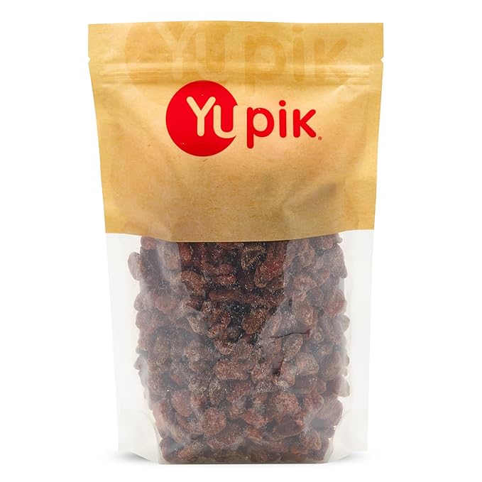 Yupik Dried Strawberries, 2.2 lb, Vegan, Kosher, Sweetened Dried Fruits, Candied Whole Strawberries, Chewy & Tender, Sweet Snacks, Fruity Topping & Inclusion, Ideal for Baking