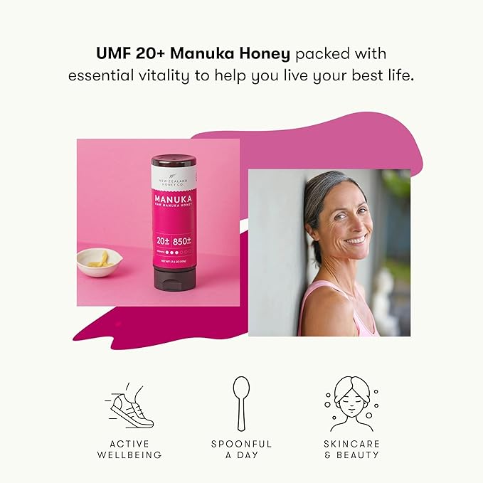 New Zealand Honey Co. Pure Manuka Honey UMF 20+ Squeezy | 500g | 17.6oz | Squeezable UMF Manuka Honey