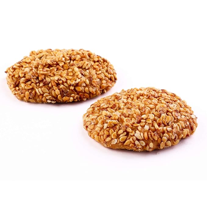 Zalatimo Sweets Since 1860, 100% All Natural Sesame Biscuits, Round Gift Tin, Slightly Sweet Cookies with No Preservatives, No Additives, No Starches, No Syrups! 1.65Lbs