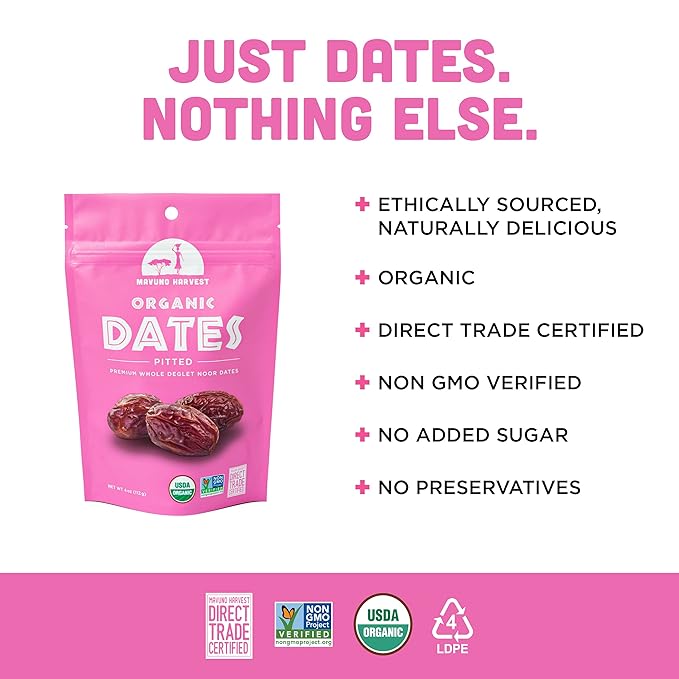 Mavuno Harvest Organic Dried Fruit Variety Pack | Dried Mango, Coconut, and Dates | Healthy, Vegan, No Sugar Added, Non GMO Snacks for Kids & Adults | 2 Ounce, Pack of 3