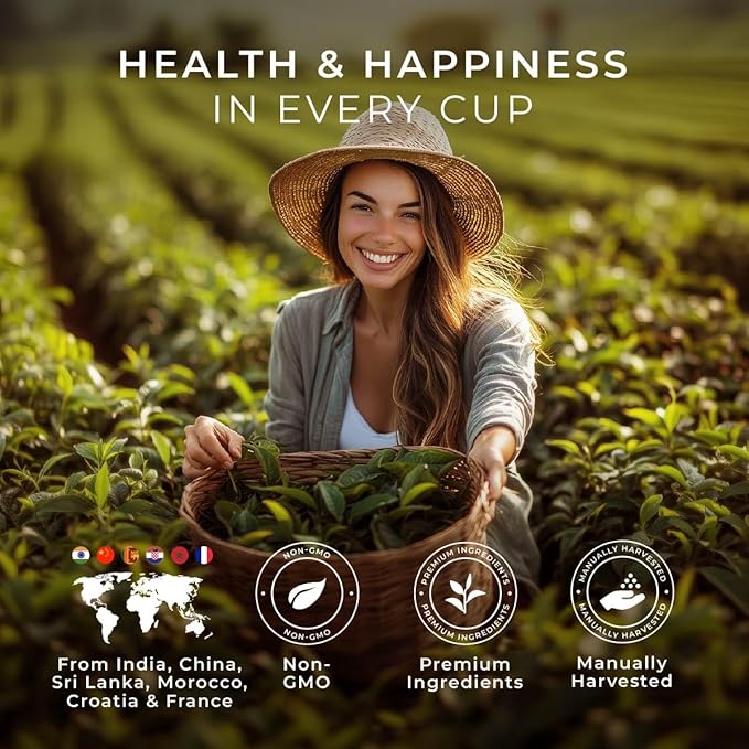 Gya Tea Co Her Wellness Tea Pod Collection Tea Gift Set (16 ct) - 7 Flavors Assorted Variety Pack with Hibiscus, Chamomile Lavender & Ginger