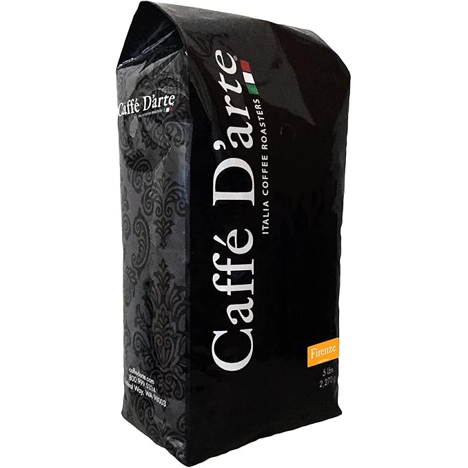 Caffe D'arte Firenze Whole Bean Espresso Coffee, 5 Pounds