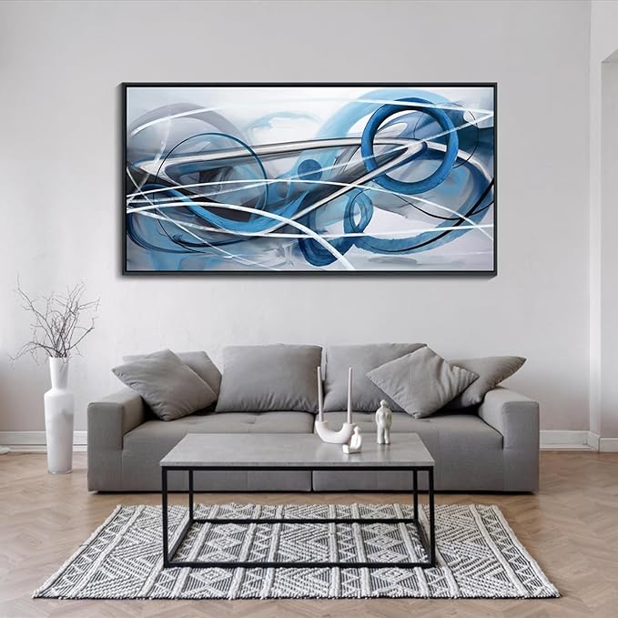YDYSUNE Blue Abstract Wall Art Modern Canvas Wall Paintings Abstract Artwork for Living Room Pictures for Bedroom Wall Decor Office Home Decor Artwork for Walls 24횞48IN