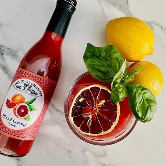 Liquid Alchemist Blood Orange Syrup for Cocktails - Real Ingredients Make this the Perfect Winter Cocktail or Margarita Mix - Non-GMO Blood Orange Sour Mix (25.4 oz)