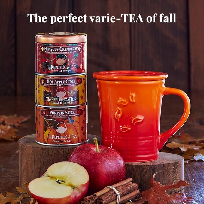 The Republic of Tea ??Harvest Stackable Tea Tin, Autumn Assortment, 36 Tea Bags