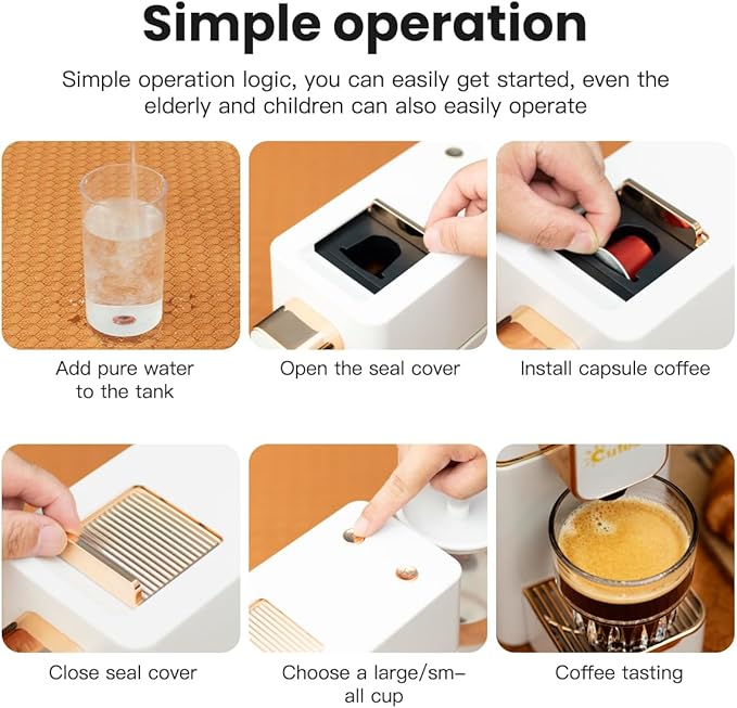 Espresso Machine for Coffee Capsules Compatible with Nespresso OriginalLine Machine, Espresso Maker for Nespresso OriginalLine, Bestpresso Coffee Capsules Peet's Espresso more (White)
