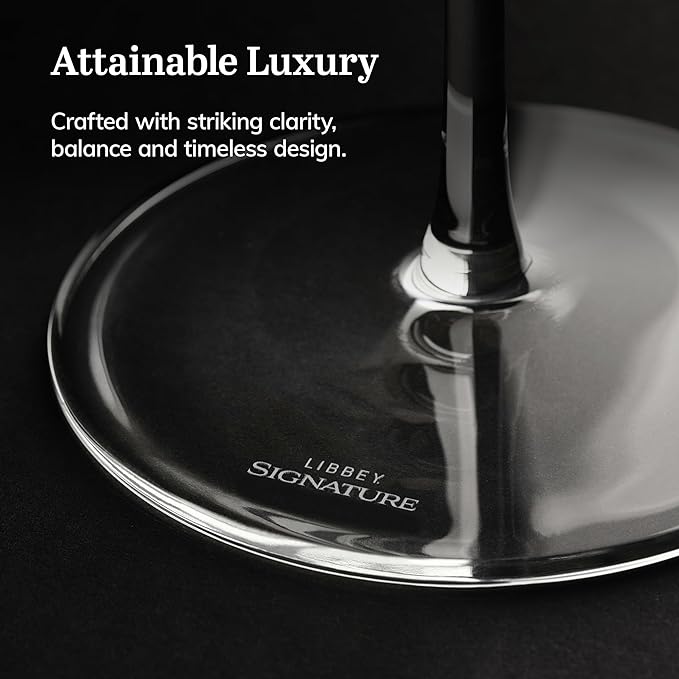 Libbey Signature Kentfield Coupe Cocktail Glasses Set of 4, Coupe Bowl Stemmed Cocktail Glasses, Dishwasher Safe Champagne Glass Gift Set