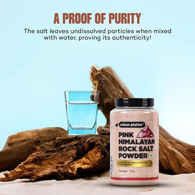 Urban Platter Pink Himalayan Rock Salt Powder | Fine Grind Natural Salt with Trace Minerals | Ideal for Cooking, Seasoning, Bath Soaks, DIY Scrubs & Salt Rinses | 52.91 Oz (1.5 kg)