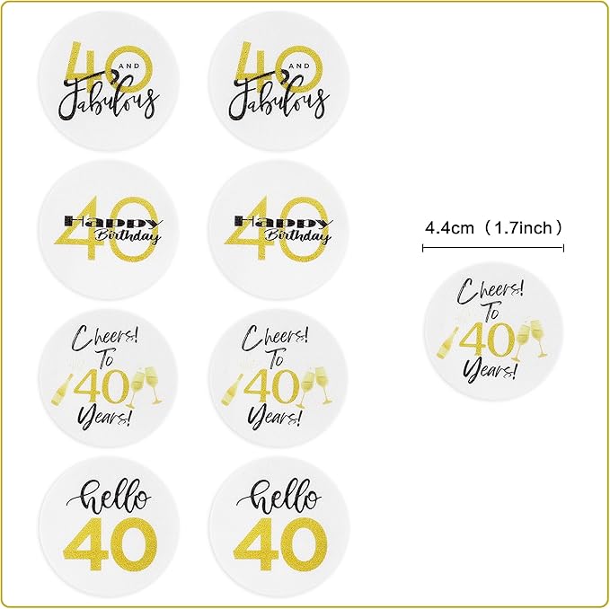 40pcs Edible Cheers and Beers to 40 Years Cupcake Toppers Cheers and Beers Cake Toppers Picks Happy 40th Birthday Anniver Beer Themed Party Supplies