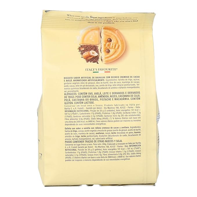 Mulino Bianco Baiocchi Cookies ??Pack of 10 (7.05oz Bags) ??Authentic Italian Biscuits with Chocolate Hazelnut Cream Filling ??Perfect Snack or Coffee Companion ??Made with Natural Ingredients and No Palm Oil