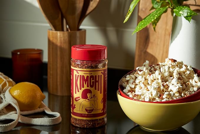 Bakers Club 6.5oz Korean Kimchi Seasoning Powder - Fried Rice, Stir Fry, Popcorn, Ramen Soup, Barbecue Dry Rub for Meats, Pork, Fish, Shrimp & Vegetables - Spicy, Fiery and Tangy Authentic Spice Blend Made with Gochugaru Peppers and Garlic