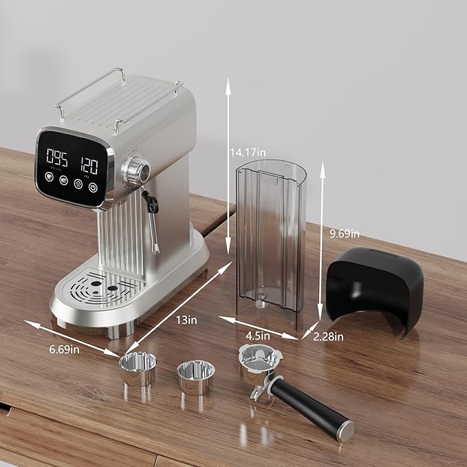 Espresso Machine with Steam Milk Frotherç«?0 Bar Expresso Coffee Machines for Home-Espresso Maker with 27 oz Water Tank-Barista Coffee Maker for Americano Cold Brew Latte Cappuccino