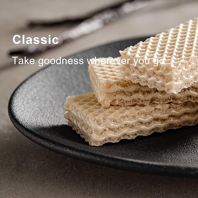 Loacker Classic Vanilla Wafers - Premium Crispy Vanilla Wafer Cookies with Cream Filling - Multipack of 12 Snack Packs - NON-GMO - Sustainably Sourced - 45g/1.59oz, Pack of 12