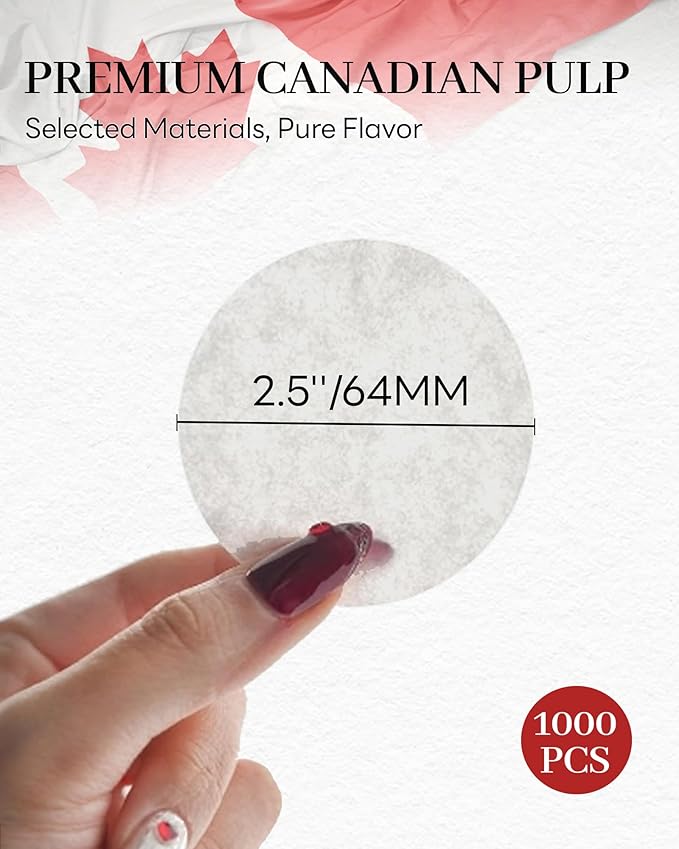 1000-Count Replacement Paper Filters - Round Disposable Coffee Filters Compatible with Aeropress Coffee Makers, Espresso Makers, Bialetti Moka Pot & Ice Drip Pot for Coffee & Tea