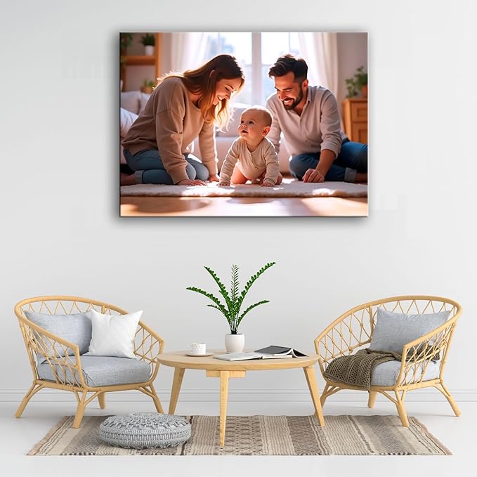 Personalized Custom Canvas Prints, Photo on Canvas Transform Your Photos into Stunning Framed Wall Art-Digitally Printed Photo to Canvas - Ideal for Home Decor, Gifts (48L?쐘36W" 120x90cm)