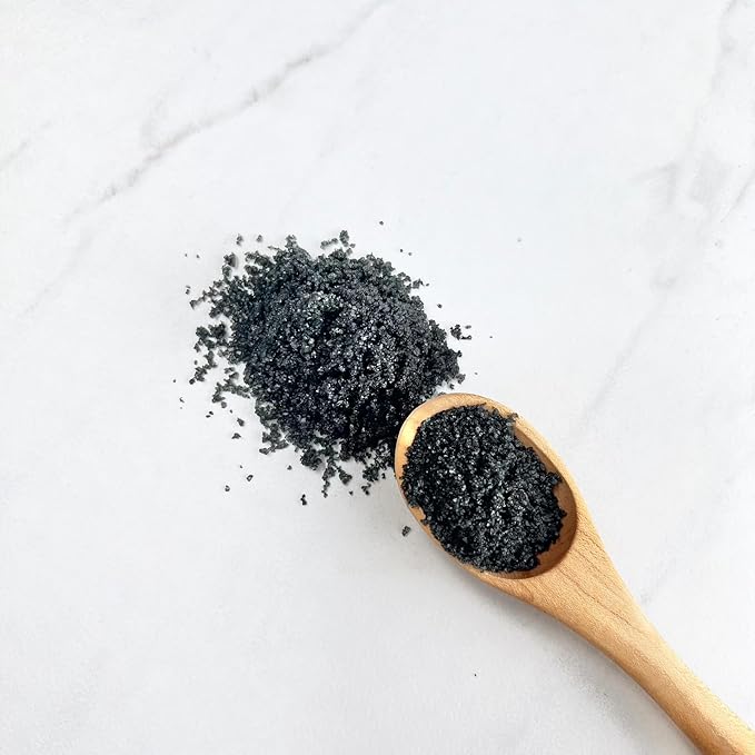 s.a.l.t. sisters Midnight Diamonds Ka'nani Hawaiian Sea Salt | All-Natural, Gluten Free, MSG Free, Non-GMO | Dissolvable Coconut Shell Charcoal Infused Fine Salt for Meat, Fish, Vegetables | 8oz