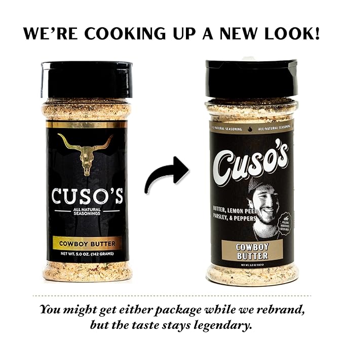 Cuso’s Cowboy Butter Seasoning - Great Tasting Steak Seasonings - Roasted Garlic Butter Seasoning - Best BBQ Rubs for Smoking - Garlic Butter Herb BBQ Seasoning Rub - 1 Count BBQ Rub Seasoning