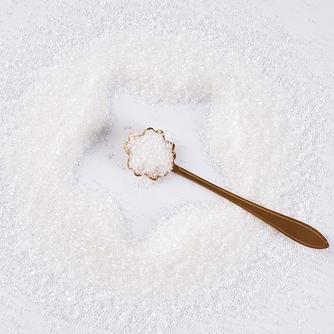 Kasvan White Sanding Sugar Sprinkles - Edible Sugar Crystals, Baking Cake Decorations, Ice Cream Toppings cupcake Decorating, Wedding Party Chirstmas Supplies, 85g/3.2oz (White)