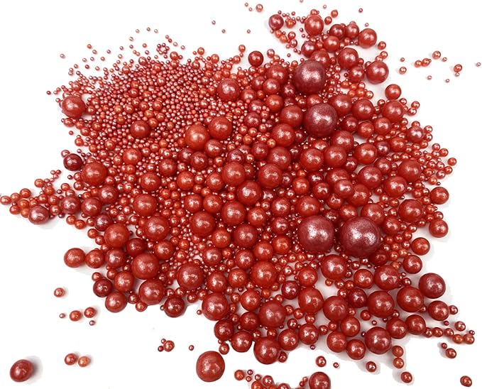 Christmas Sprinkles Edible Pearl Sugar Red Candy 120g/ 4.2oz Baking for Cake Decorations Cupcake Toppers Cookie Decorating Ice Cream Toppings Celebrations Shaker Jar Wedding Shower Party Chirstmas Supplies