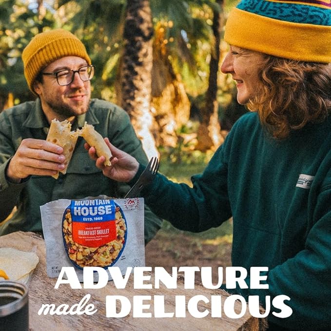 Mountain House Scrambled Eggs with Uncured Bacon | Freeze Dried Backpacking & Camping Food | 1 Serving | Gluten-Free