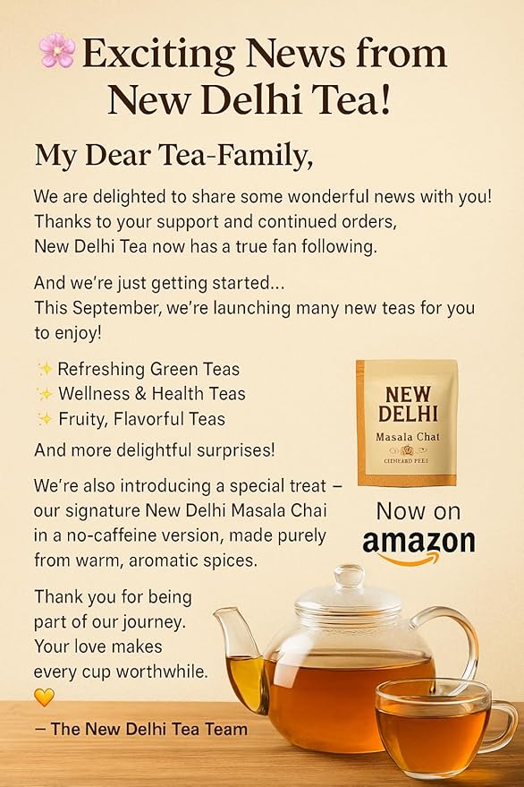 New Delhi Tea’s Premium Masala Chai Tea Bags | Organic Black Tea | Masala Chai Tea With Ginger, Cardamom, and Cinnamon | USDA Organic | 30 Teabags (2.2 Oz)