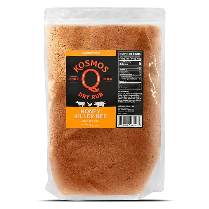Kosmos Q BBQ Grill Spices and Seasonings Set - 8 Flavor Variety BBQ Rub Seasoning Gift Set for Barbecues, Grilling and Smoking - 16 oz Bags of Dry Rub - Includes Cow Cover, Dirty Bird, SPG, and More