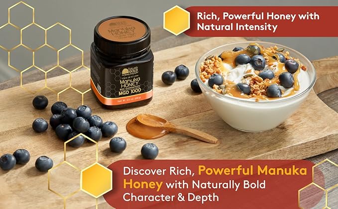 Nature’s Gold Raw Manuka Honey, Certified MGO 1000+ | Authentic MGO, Australian Honey, Non-GMO, 100% Pure Genuine Traceable from Hive to Home (Pack of 1)